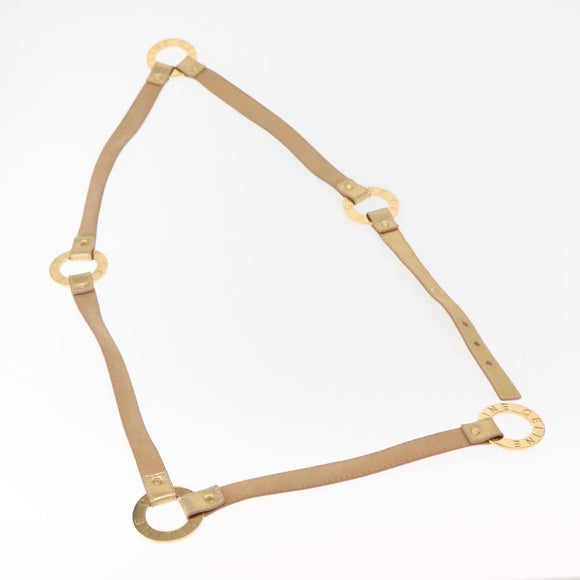 CELINE Belt Leather 66.9"" Gold Auth 160949