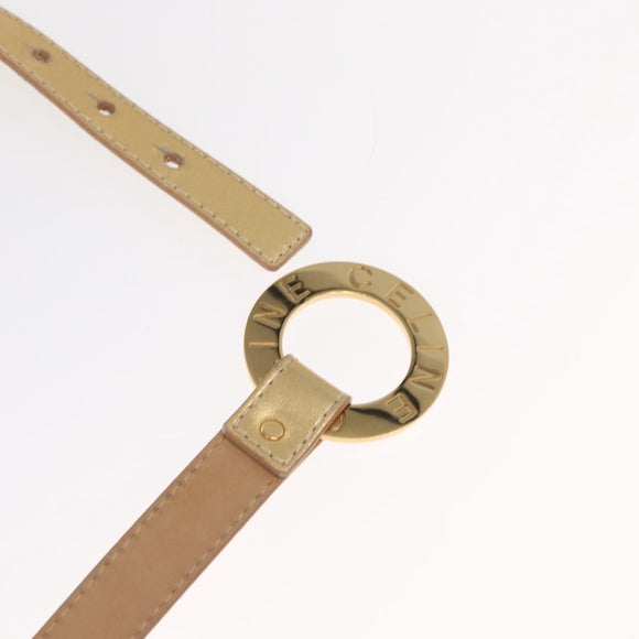 CELINE Belt Leather 66.9"" Gold Auth 160949