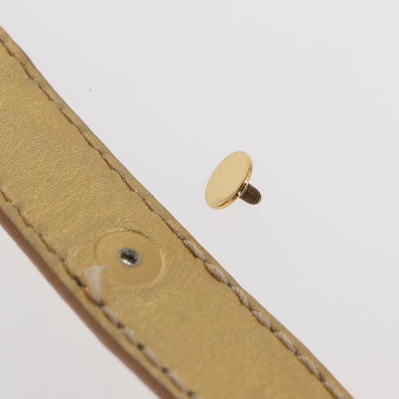 CELINE Belt Leather 66.9"" Gold Auth 160949