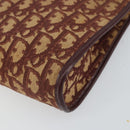 Christian Dior Trotter Canvas Shoulder Bag Red Gold Auth 160953-9