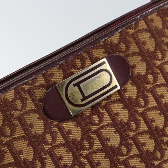 Christian Dior Trotter Canvas Shoulder Bag Red Gold Auth 160953