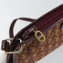 Christian Dior Trotter Canvas Shoulder Bag Red Gold Auth 160953-10