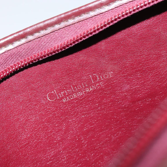 Christian Dior Trotter Canvas Shoulder Bag Red Gold Auth 160953