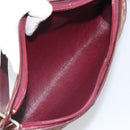 Christian Dior Trotter Canvas Shoulder Bag Red Gold Auth 160953-12