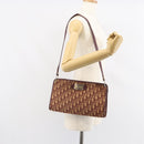 Christian Dior Trotter Canvas Shoulder Bag Red Gold Auth 160953-20