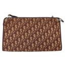 Christian Dior Trotter Canvas Shoulder Bag Red Gold Auth 160953-2