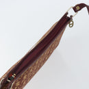 Christian Dior Trotter Canvas Shoulder Bag Red Gold Auth 160953-6