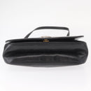 Christian Dior Hand Bag Calf Skin 2way Black Silver Auth 160958-5