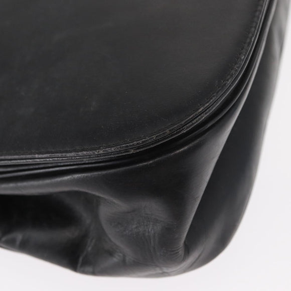 Christian Dior Hand Bag Calf Skin 2way Black Silver Auth 160958