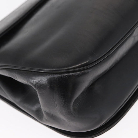 Christian Dior Hand Bag Calf Skin 2way Black Silver Auth 160958