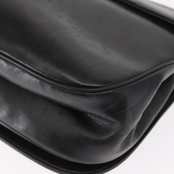 Christian Dior Hand Bag Calf Skin 2way Black Silver Auth 160958