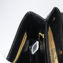Christian Dior Hand Bag Calf Skin 2way Black Silver Auth 160958-22