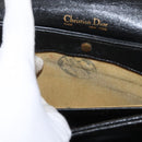 Christian Dior Hand Bag Calf Skin 2way Black Silver Auth 160958-12
