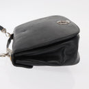 Christian Dior Hand Bag Calf Skin 2way Black Silver Auth 160958-4