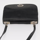 Christian Dior Hand Bag Calf Skin 2way Black Silver Auth 160958-6