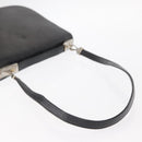 Christian Dior Hand Bag Calf Skin 2way Black Silver Auth 160958-9