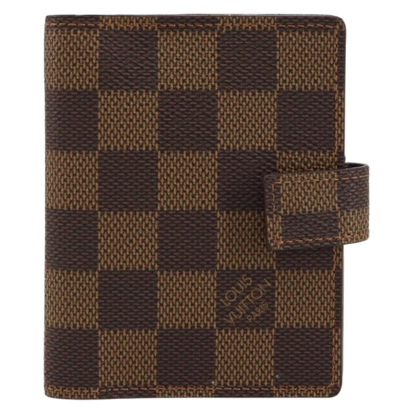 LOUIS VUITTON Damier Ebene Agenda Mini Day Planner Cover R20705 LV Auth 160960