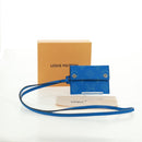 LOUIS VUITTON Monogram Pockets On Strap Card Case Blue M83154 LV Auth 160962M-12