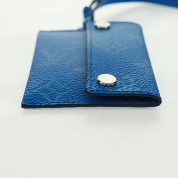 LOUIS VUITTON Monogram Pockets On Strap Card Case Blue M83154 LV Auth 160962M