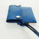 LOUIS VUITTON Monogram Pockets On Strap Card Case Blue M83154 LV Auth 160962M-4