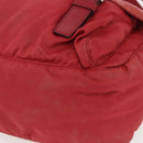 PRADA Shoulder Bag Nylon Red Silver Auth 160963-15