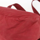 PRADA Shoulder Bag Nylon Red Silver Auth 160963-17