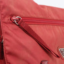 PRADA Shoulder Bag Nylon Red Silver Auth 160963-19