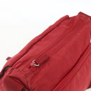 PRADA Shoulder Bag Nylon Red Silver Auth 160963-20