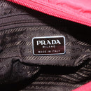 PRADA Shoulder Bag Nylon Red Silver Auth 160963-21
