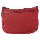 PRADA Shoulder Bag Nylon Red Silver Auth 160963-2