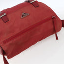 PRADA Shoulder Bag Nylon Red Silver Auth 160963-6