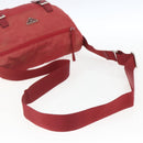 PRADA Shoulder Bag Nylon Red Silver Auth 160963-7