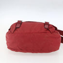 PRADA Shoulder Bag Nylon Red Silver Auth 160963-5
