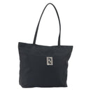 FENDI Tote Bag Nylon Black Silver Auth 160965-1