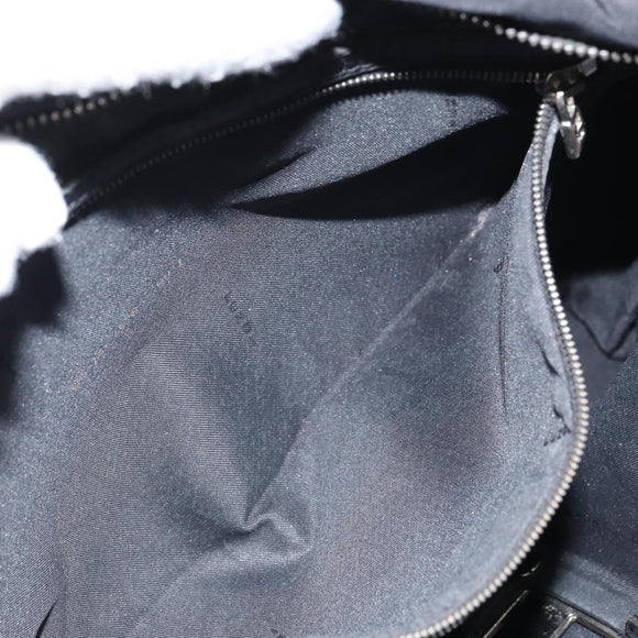 FENDI Tote Bag Nylon Black Silver Auth 160965
