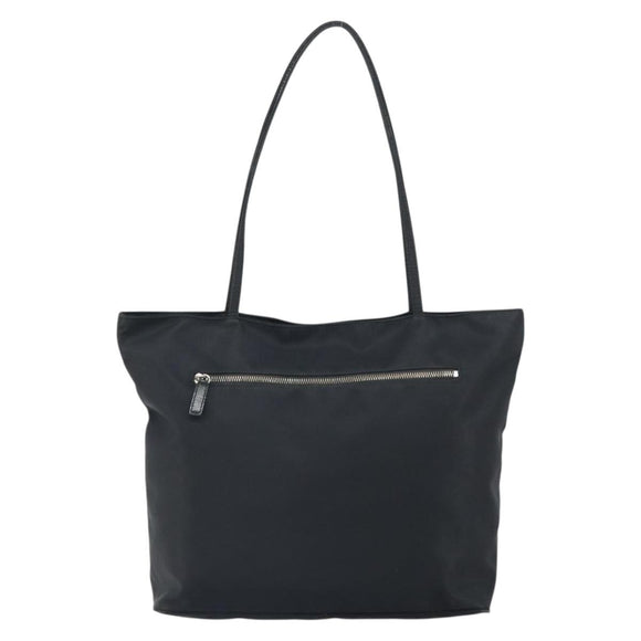 FENDI Tote Bag Nylon Black Silver Auth 160965