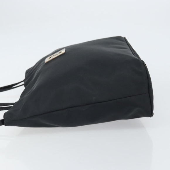 FENDI Tote Bag Nylon Black Silver Auth 160965