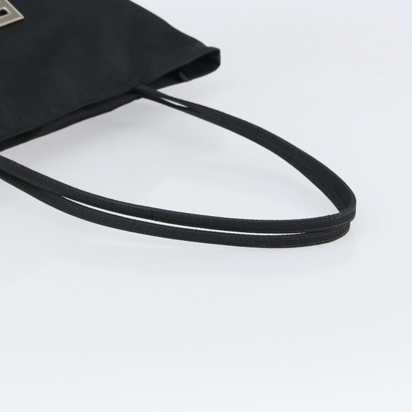 FENDI Tote Bag Nylon Black Silver Auth 160965