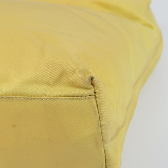 PRADA Hand Bag Nylon Yellow Auth 160966