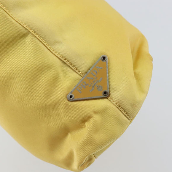PRADA Hand Bag Nylon Yellow Auth 160966