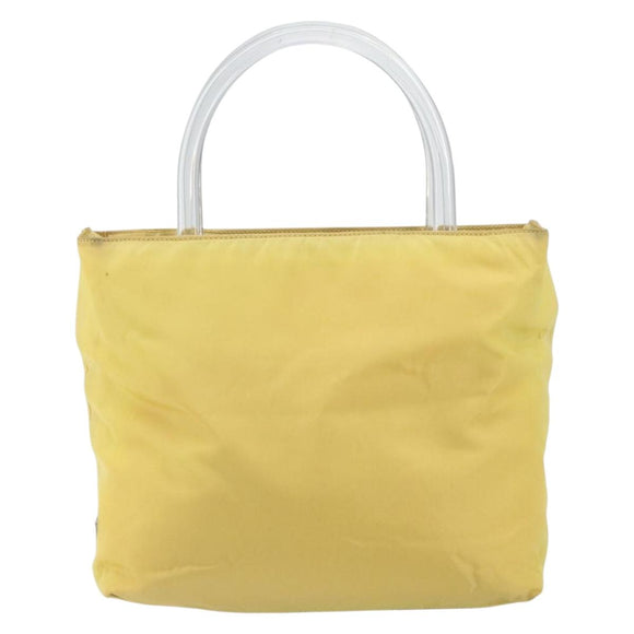 PRADA Hand Bag Nylon Yellow Auth 160966