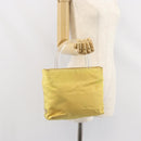 PRADA Hand Bag Nylon Yellow Auth 160966-25
