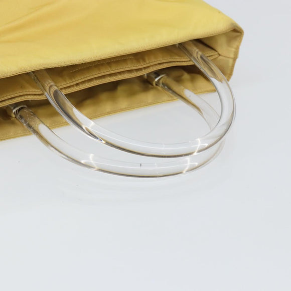 PRADA Hand Bag Nylon Yellow Auth 160966