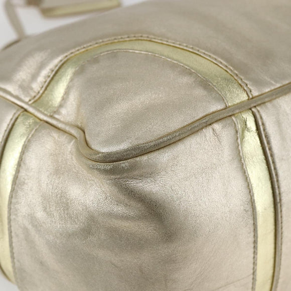 LOEWE Mini Boston Bag Leather Gold Auth 160969