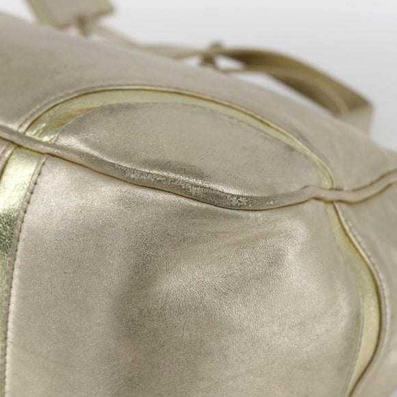 LOEWE Mini Boston Bag Leather Gold Auth 160969