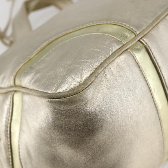 LOEWE Mini Boston Bag Leather Gold Auth 160969