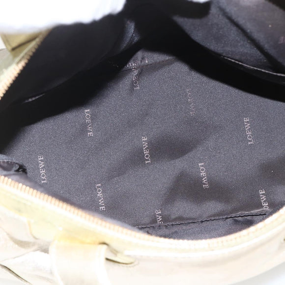 LOEWE Mini Boston Bag Leather Gold Auth 160969