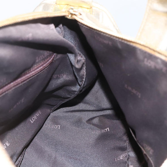 LOEWE Mini Boston Bag Leather Gold Auth 160969