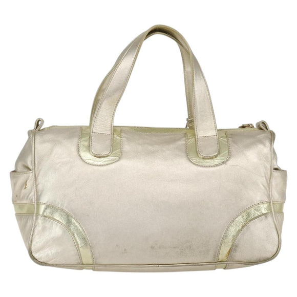 LOEWE Mini Boston Bag Leather Gold Auth 160969