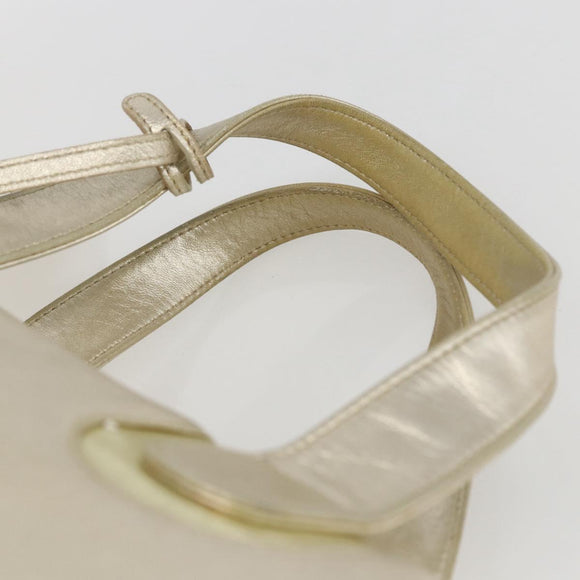 LOEWE Mini Boston Bag Leather Gold Auth 160969